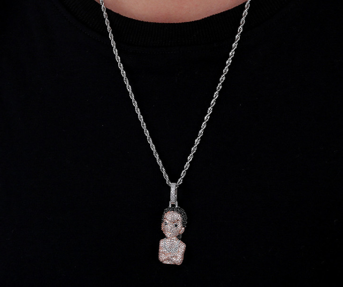 Iced Out 'The Boondocks' Pendant Necklace Chain