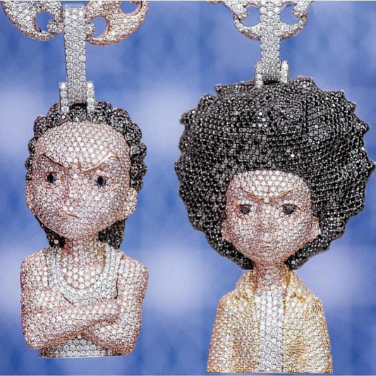 Iced Out 'The Boondocks' Pendant  Necklace Chain