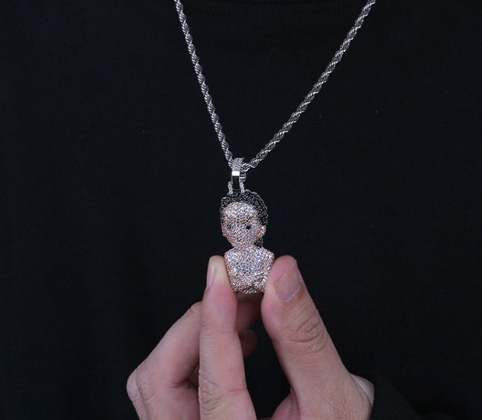 Iced Out 'The Boondocks' Pendant Necklace Chain