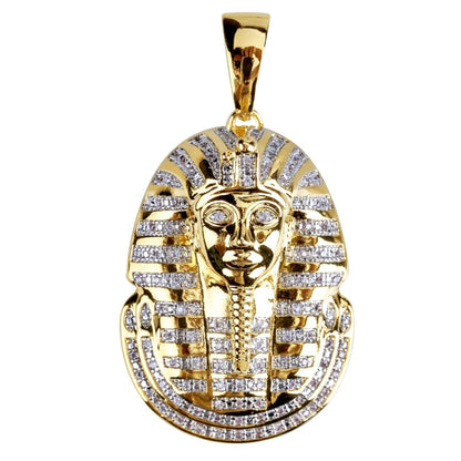 Iced Out Egyptian Pharaoh Pendant Necklace