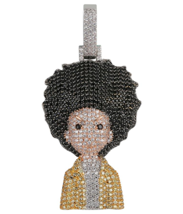 Iced Out 'The Boondocks' Pendant  Necklace Chain