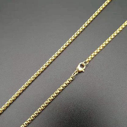 Men Stainless Steel Necklace Gold Color Viking Wolf Head Necklace Pendant